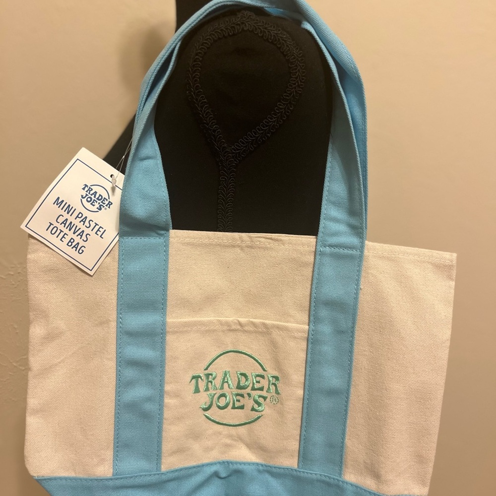 Trader Joe's Pastel Canvas miniTote Bag
